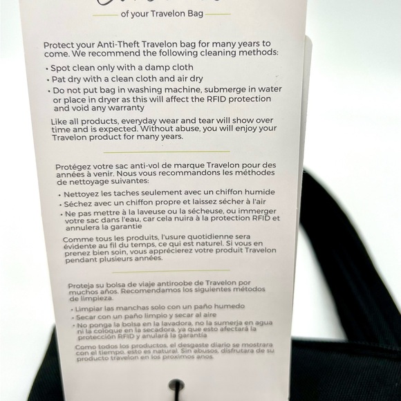 NWT TRAVELON Anti-Theft Classic Crossbody Bucket Black Bag - Picture 10 of 10